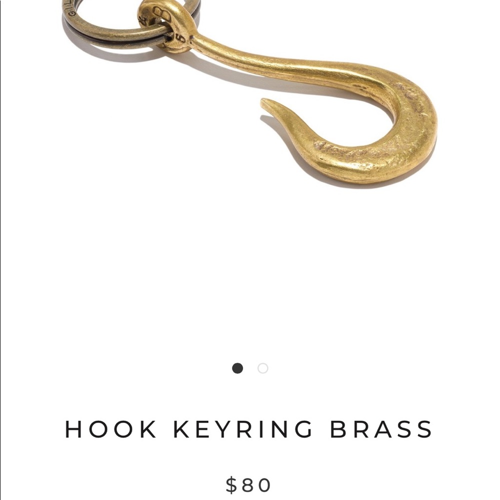 Giles and Brother Hook Key Ring - Brass